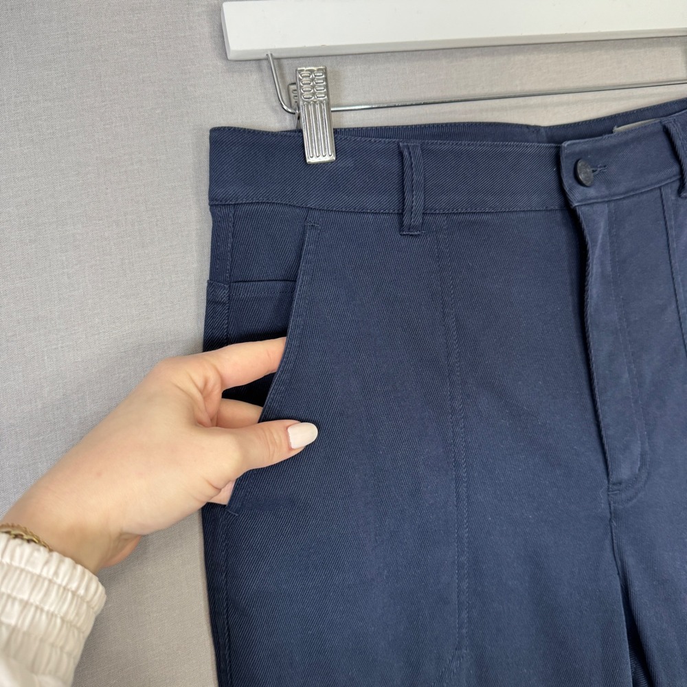 G/FORE Cotton Twill High Rise Straight Tapered Trouser Womens 10 Blue Golf Pant - Picture 3 of 12